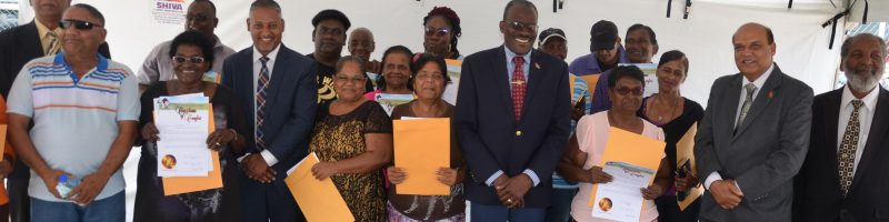 Families in Enterprise Chaguanas Receive Certificates of Comfort